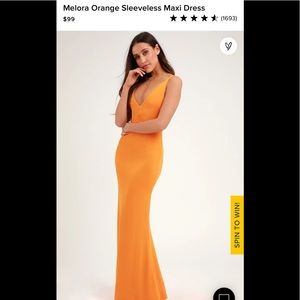 Lulu’s Melora orange maxi dress size small - brand new!!